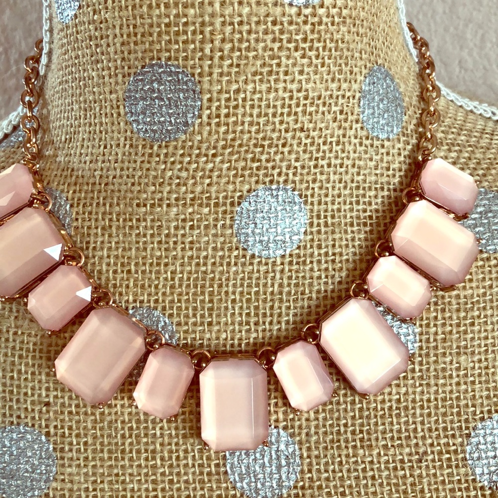 Rhinestone Necklace in Pink Champagne color combo